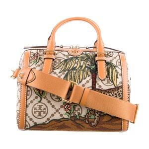 Tory Burch T Monogram Jacquard Embroidered Duffle Bag